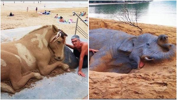 Ces sculptures d’animaux en sable impressionnent tout le monde tellement elles sont réalistes